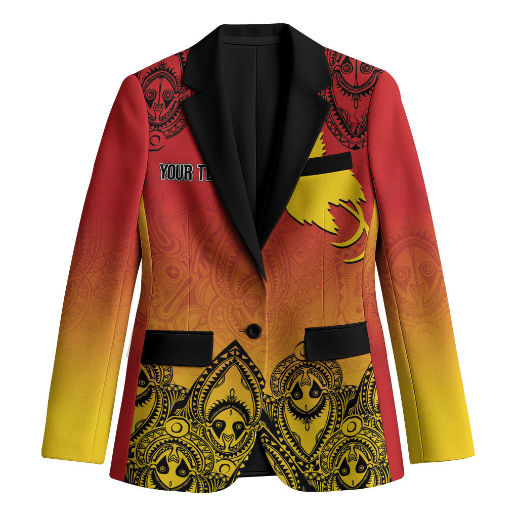 Papua New Guinea 1975 To The Future Personalised Blazer Sepik Masks LT7 Unisex Red - Polynesian Pride