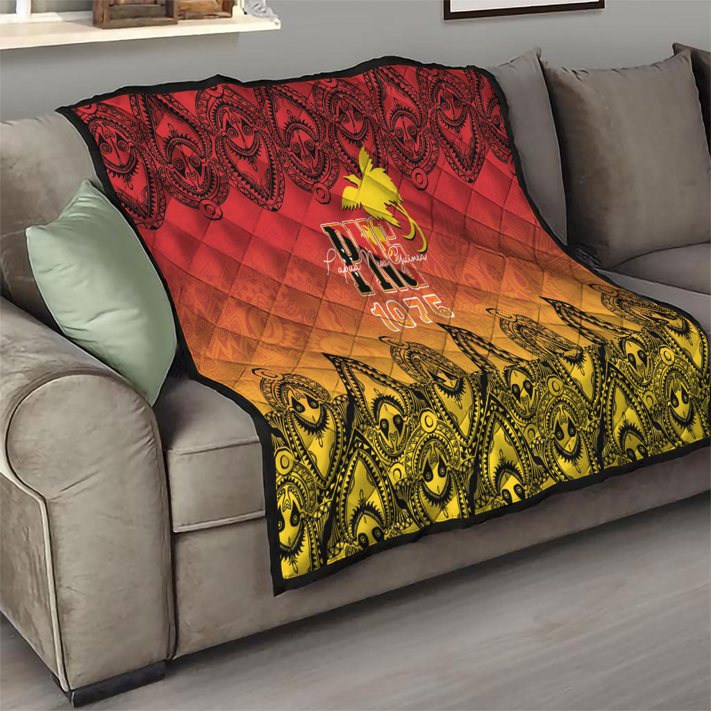 Papua New Guinea 1975 To The Future Quilt Sepik Masks LT7 - Polynesian Pride