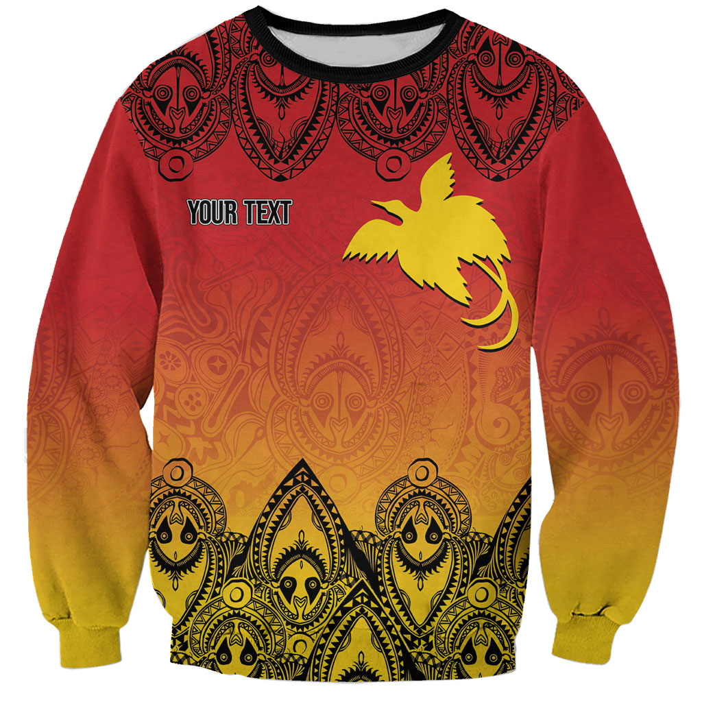 Papua New Guinea 1975 To The Future Personalised Sweatshirt Sepik Masks LT7 Unisex Red - Polynesian Pride