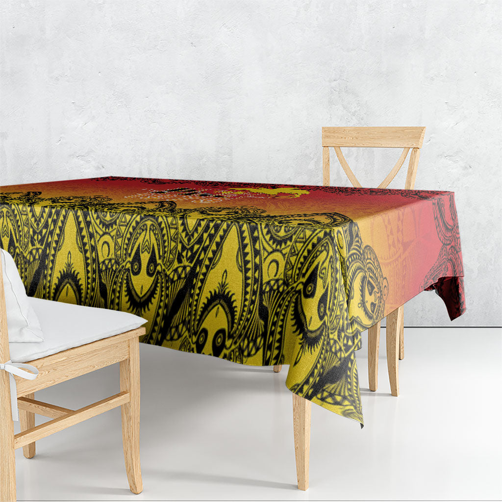 Papua New Guinea 1975 To The Future Tablecloth Sepik Masks LT7 - Polynesian Pride
