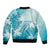 Polynesia Turtle Bomber Jacket Watercolor Abstract Style