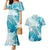 Polynesia Turtle Couples Matching Mermaid Dress and Hawaiian Shirt Watercolor Abstract Style