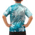 Polynesia Turtle Family Matching Long Sleeve Bodycon Dress and Hawaiian Shirt Watercolor Abstract Style