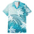 Polynesia Turtle Family Matching Off Shoulder Short Dress and Hawaiian Shirt Watercolor Abstract Style