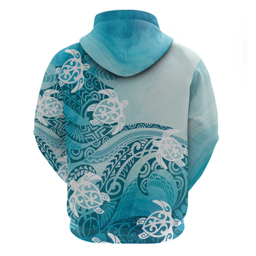 Polynesia Turtle Hoodie Watercolor Abstract Style LT7 - Polynesian Pride