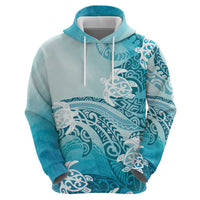 Polynesia Turtle Hoodie Watercolor Abstract Style LT7 - Polynesian Pride