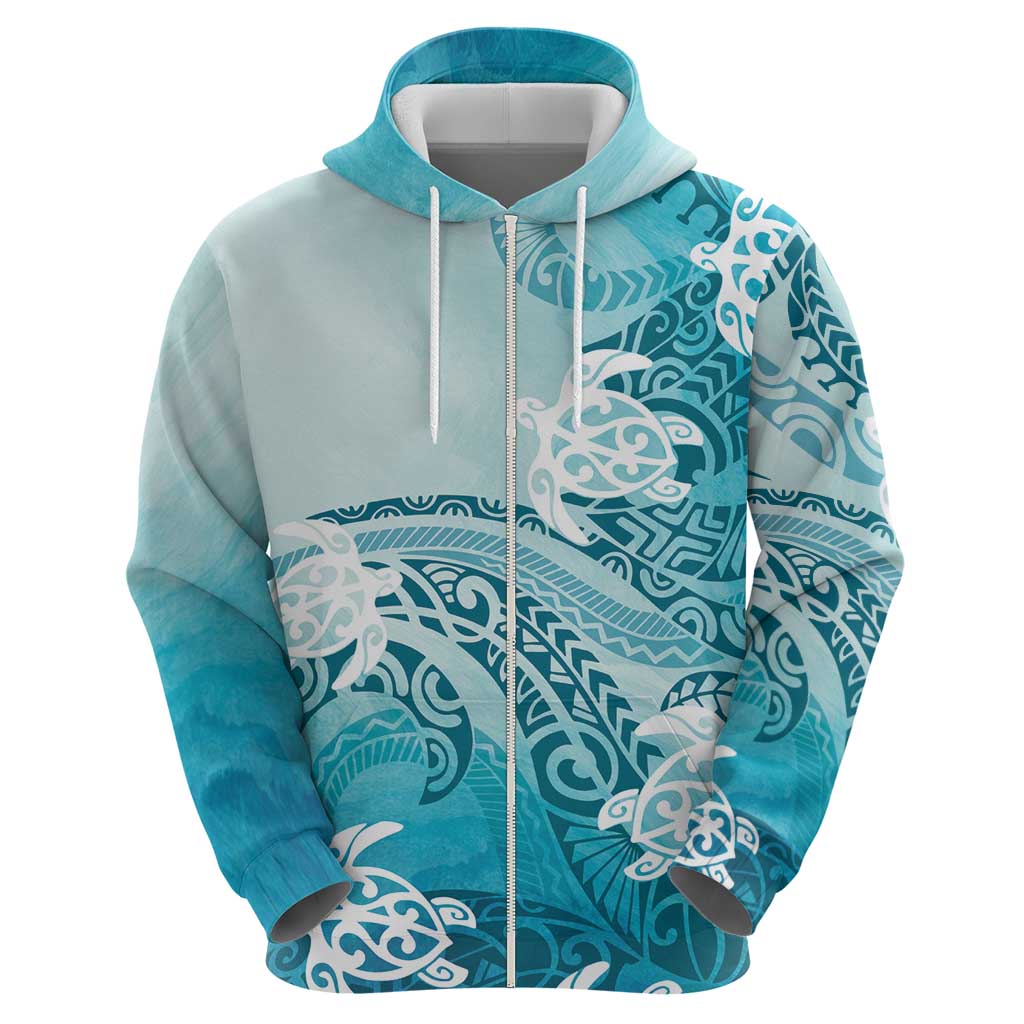 Polynesia Turtle Hoodie Watercolor Abstract Style LT7 - Polynesian Pride