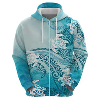 Polynesia Turtle Hoodie Watercolor Abstract Style LT7 - Polynesian Pride