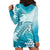 Polynesia Turtle Hoodie Dress Watercolor Abstract Style