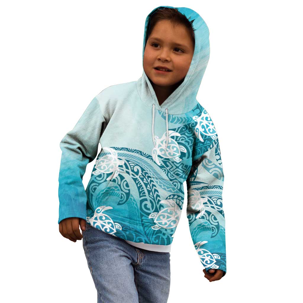 Polynesia Turtle Kid Hoodie Watercolor Abstract Style LT7 - Polynesian Pride