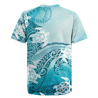 Polynesia Turtle Rugby Jersey Watercolor Abstract Style LT7 - Polynesian Pride
