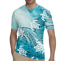 Polynesia Turtle Rugby Jersey Watercolor Abstract Style LT7 - Polynesian Pride
