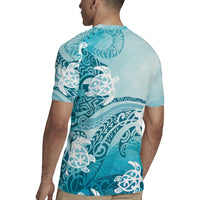Polynesia Turtle Rugby Jersey Watercolor Abstract Style LT7 - Polynesian Pride