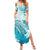 Polynesia Turtle Summer Maxi Dress Watercolor Abstract Style