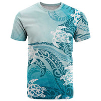 Polynesia Turtle T Shirt Watercolor Abstract Style LT7 Blue - Polynesian Pride