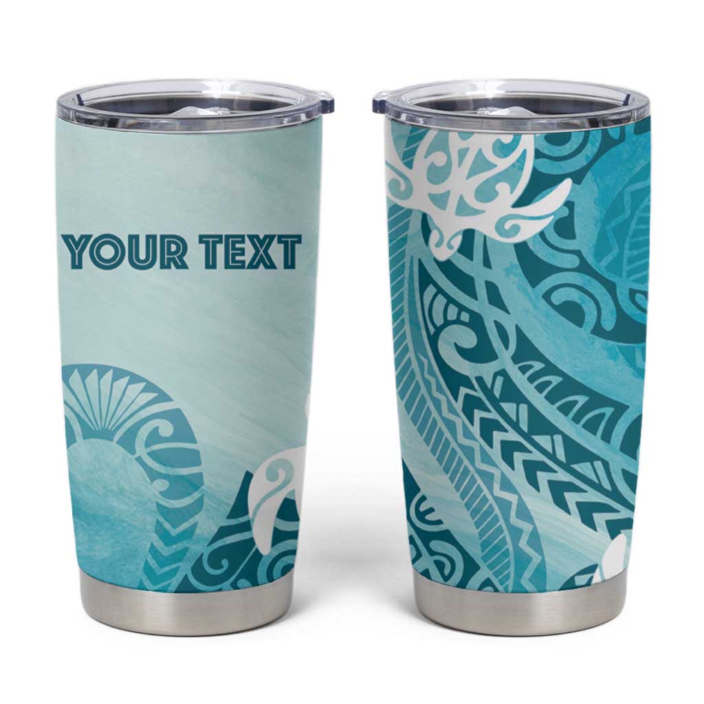 Polynesia Turtle Tumbler Cup Watercolor Abstract Style LT7 Blue - Polynesian Pride
