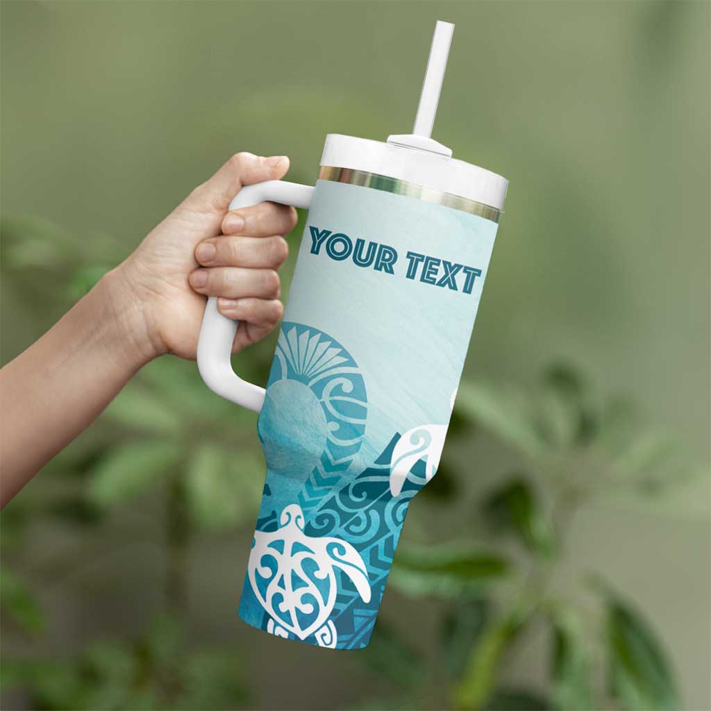 Polynesia Turtle Tumbler With Handle Watercolor Abstract Style LT7 - Polynesian Pride