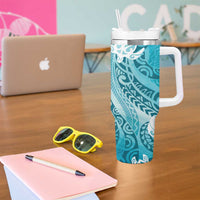 Polynesia Turtle Tumbler With Handle Watercolor Abstract Style LT7 - Polynesian Pride