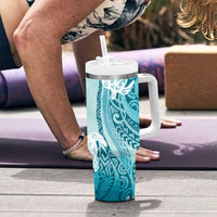 Polynesia Turtle Tumbler With Handle Watercolor Abstract Style LT7 - Polynesian Pride