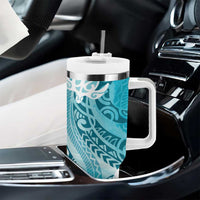 Polynesia Turtle Tumbler With Handle Watercolor Abstract Style LT7 - Polynesian Pride
