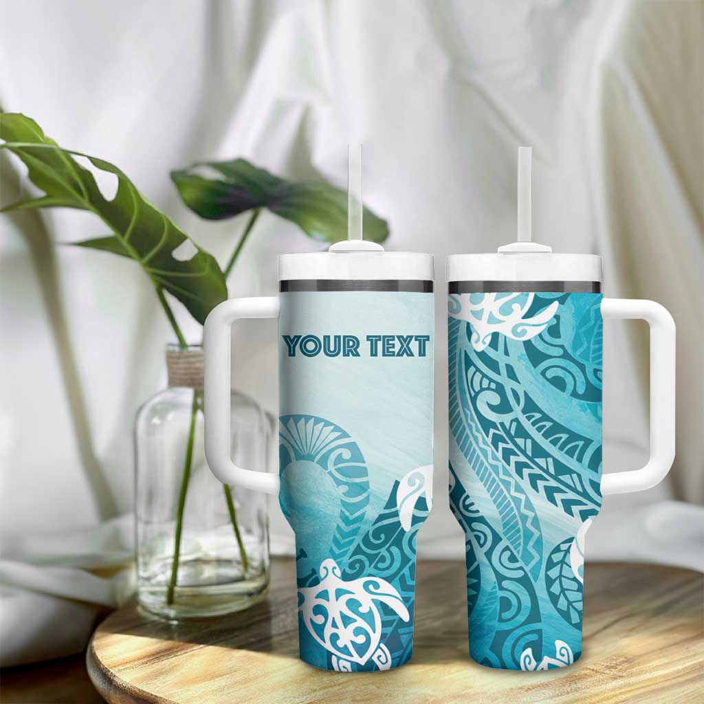 Polynesia Turtle Tumbler With Handle Watercolor Abstract Style LT7 - Polynesian Pride