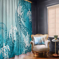 Polynesia Turtle Window Curtain Watercolor Abstract Style LT7 - Polynesian Pride
