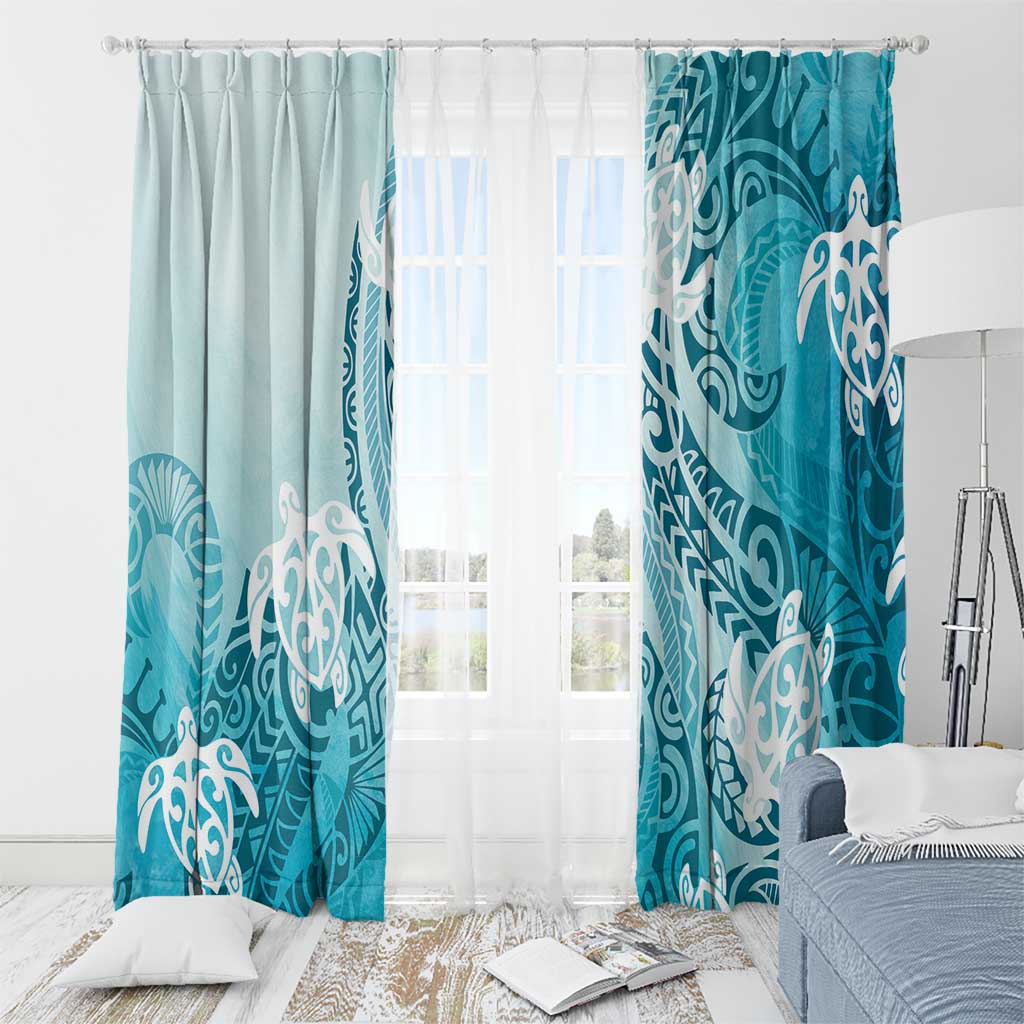 Polynesia Turtle Window Curtain Watercolor Abstract Style LT7 - Polynesian Pride