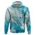 Polynesia Turtle Zip Hoodie Watercolor Abstract Style