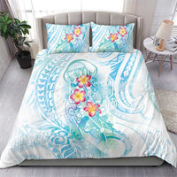 Sea Blue Polynesian Jellyfish Bedding Set Watercolor Glows LT7 - Polynesian Pride