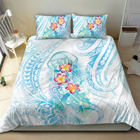 Sea Blue Polynesian Jellyfish Bedding Set Watercolor Glows LT7 - Polynesian Pride