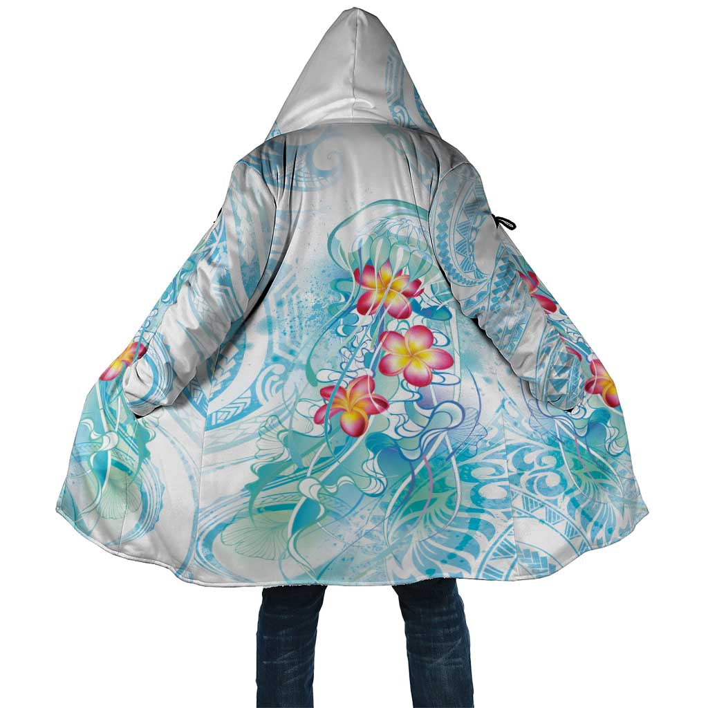Sea Blue Polynesian Jellyfish Cloak Watercolor Glows LT7 Unisex Light Blue - Polynesian Pride