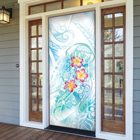 Sea Blue Polynesian Jellyfish Door Cover Watercolor Glows LT7 - Polynesian Pride