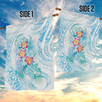 Sea Blue Polynesian Jellyfish Garden Flag Watercolor Glows LT7 - Polynesian Pride
