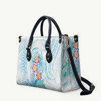 Sea Blue Polynesian Jellyfish Leather Bag Watercolor Glows LT7 Light Blue - Polynesian Pride