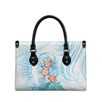 Sea Blue Polynesian Jellyfish Leather Bag Watercolor Glows LT7 - Polynesian Pride