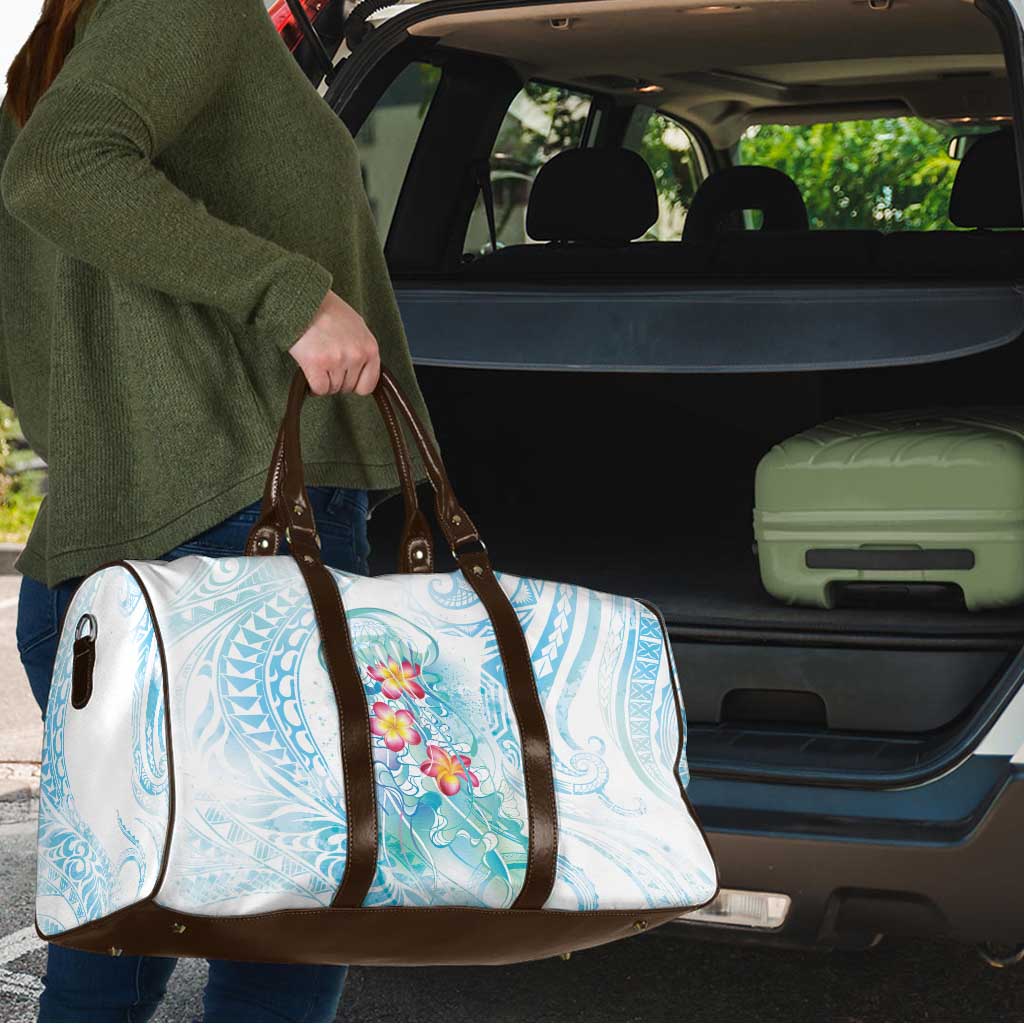 Sea Blue Polynesian Jellyfish Travel Bag Watercolor Glows LT7 - Polynesian Pride