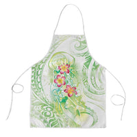 Summer Green Polynesian Jellyfish Apron Watercolor Glows LT7 Light Green - Polynesian Pride