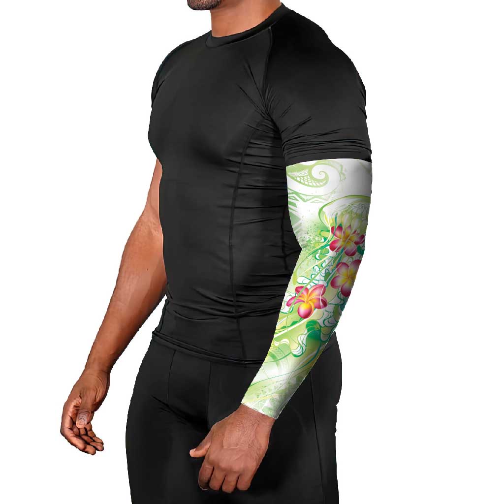 Summer Green Polynesian Jellyfish Arm Sleeves Watercolor Glows LT7 - Polynesian Pride