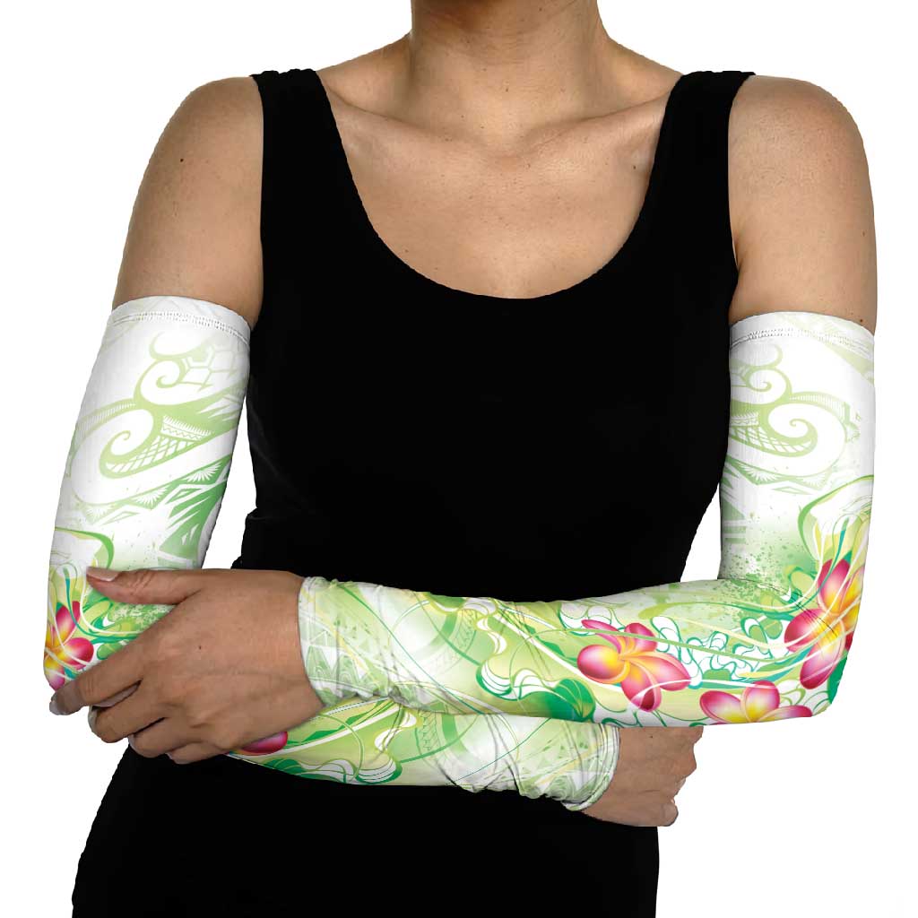 Summer Green Polynesian Jellyfish Arm Sleeves Watercolor Glows LT7 - Polynesian Pride