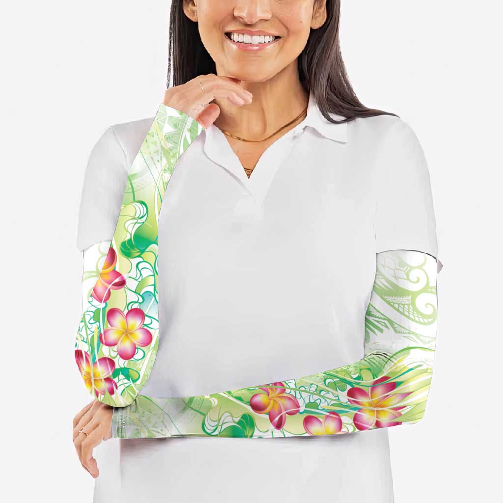 Summer Green Polynesian Jellyfish Arm Sleeves Watercolor Glows LT7 - Polynesian Pride