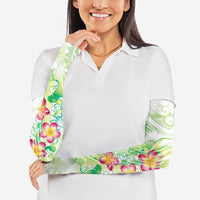 Summer Green Polynesian Jellyfish Arm Sleeves Watercolor Glows LT7 - Polynesian Pride