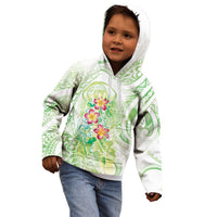 Summer Green Polynesian Jellyfish Kid Hoodie Watercolor Glows LT7 - Polynesian Pride