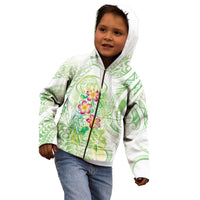 Summer Green Polynesian Jellyfish Kid Hoodie Watercolor Glows LT7 - Polynesian Pride
