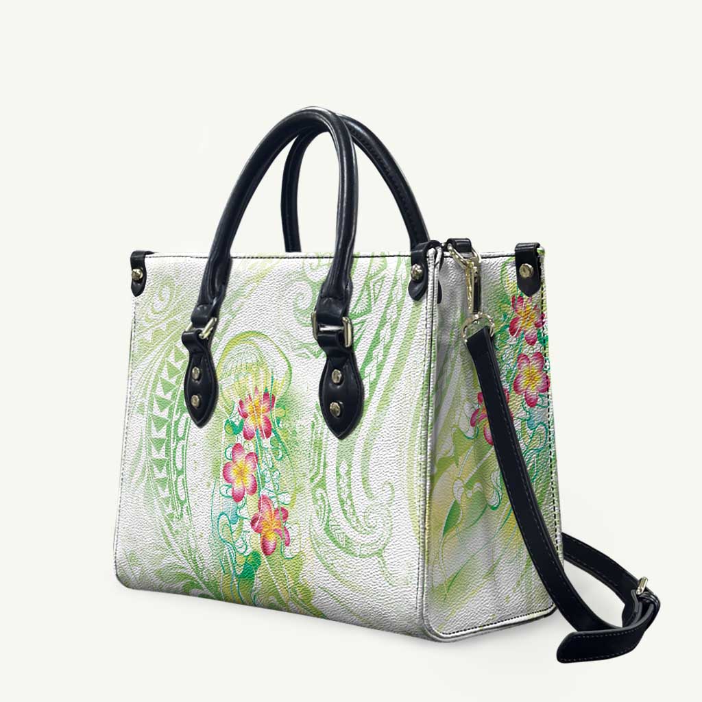 Summer Green Polynesian Jellyfish Leather Bag Watercolor Glows LT7 Light Green - Polynesian Pride