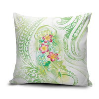 Summer Green Polynesian Jellyfish Pillow Cover Watercolor Glows LT7 Light Green - Polynesian Pride