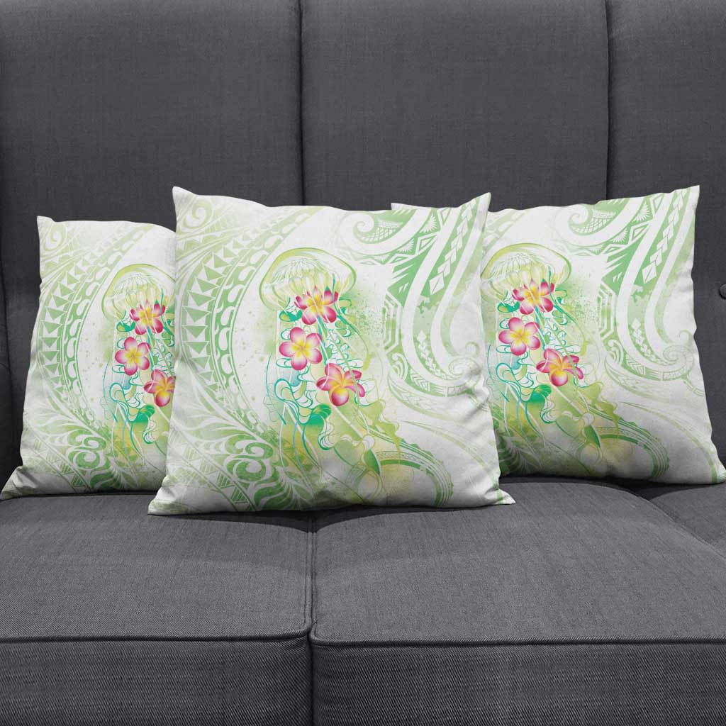 Summer Green Polynesian Jellyfish Pillow Cover Watercolor Glows LT7 - Polynesian Pride