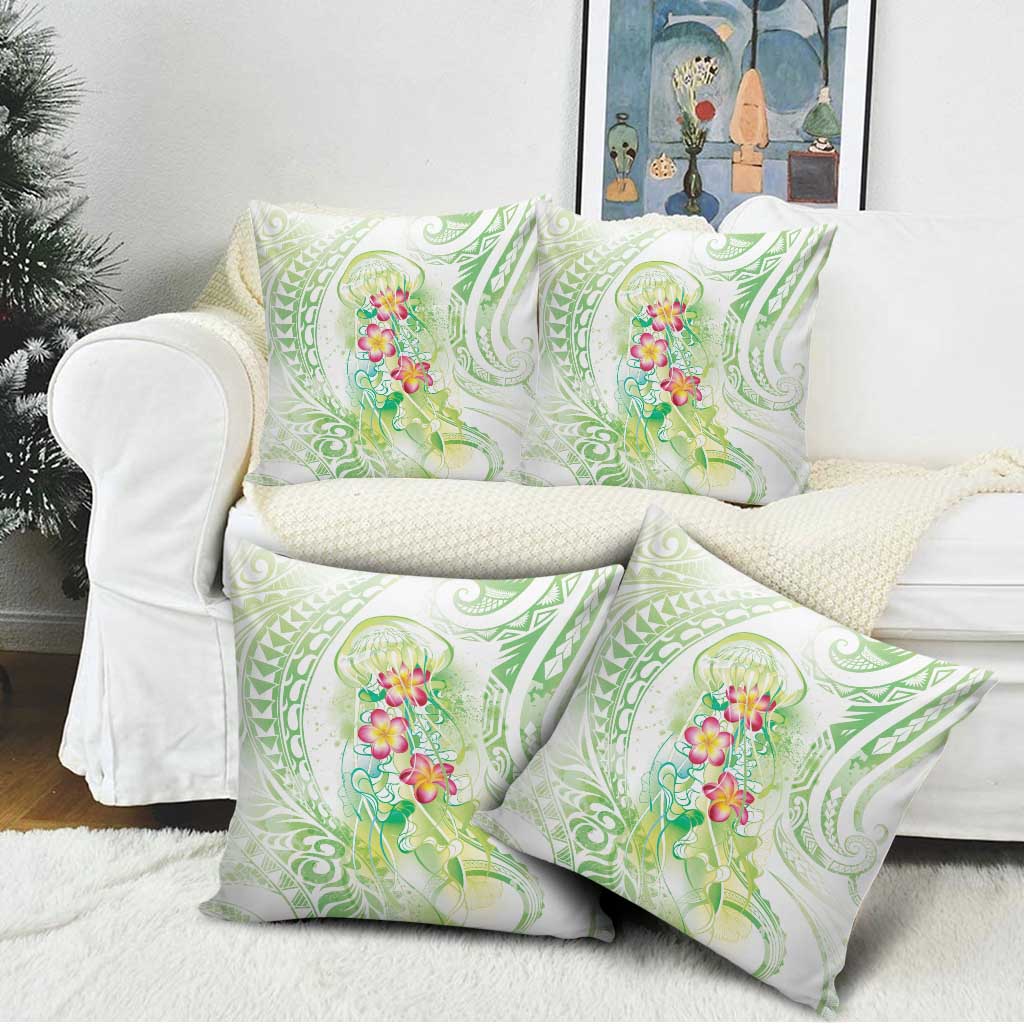 Summer Green Polynesian Jellyfish Pillow Cover Watercolor Glows LT7 - Polynesian Pride