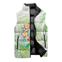 Summer Green Polynesian Jellyfish Sleeveless Puffer Jacket Watercolor Glows LT7 - Polynesian Pride
