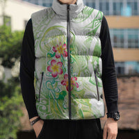 Summer Green Polynesian Jellyfish Sleeveless Puffer Jacket Watercolor Glows LT7 - Polynesian Pride