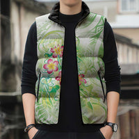 Summer Green Polynesian Jellyfish Sleeveless Puffer Jacket Watercolor Glows LT7 - Polynesian Pride